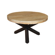 GHomeUK Wooden Brown Tripod Coffee Table with Metal Base - SSIS